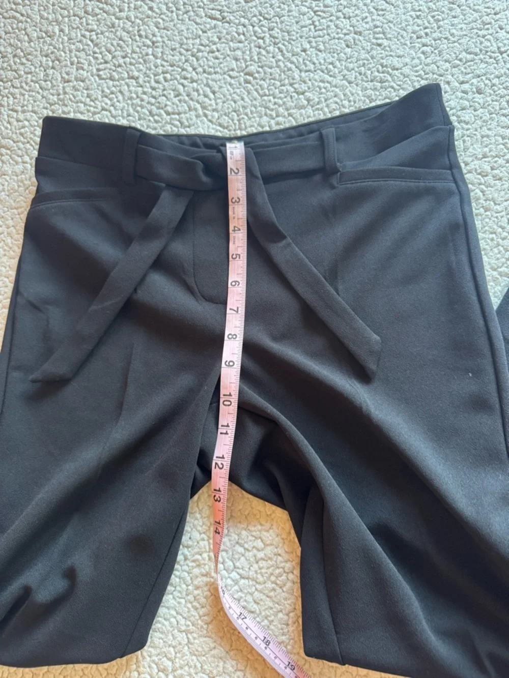 SOHO Black Tie Waist Slim Straight Work Pants Size M